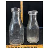 Vintage Glass Dairy Milk Bottles
