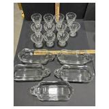 Lot of small glass serving dishes