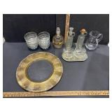 Miscellaneous lot- tray/ small glass serving
