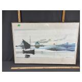 Framed wall art- water damaged- see pictures