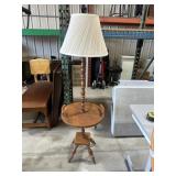 Vintage wooden table and  lamp