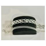 2 sterling silver bracelets, 7ï¿½ long and 7 1/2ï¿½