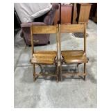 Two folding Wood chairs