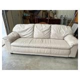 Off-white/light beige leather couch- no rips or