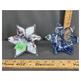 Two Murano Style Art Glass Flowers