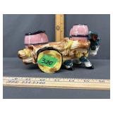 Vintage Ceramic Donkey Pulling A Cart Caddy for