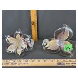 Two Murano Style Art Glass Flowers