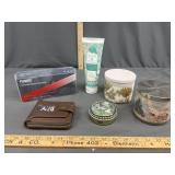 Miscellaneous box lot- soap/ body cream/ candles