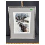 Signed framed art Early Artivals by Maggie Linn.