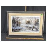 Sign framed art December Morn by Michael Roth