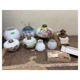 Antique oil lamps & shades