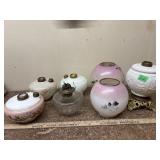 Antique oil lamps & shades