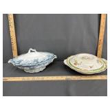 2 Vintage covered serving bowls- see pictures