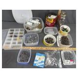 Miscellaneous box lot- nails/ screws etc- see