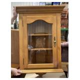 Wood hanging corner cabinet