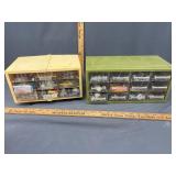 Plastic slot boxes with contents