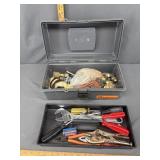 Plastic tool box with contents