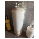 Propane tank located in semi trailer bring out to