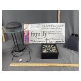 Clock/ light/ shade & Family sign
