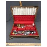 Silverware chest with contents