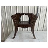 Art deco, vintage side table with magazine