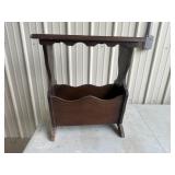 Vintage wooden magazine rack table