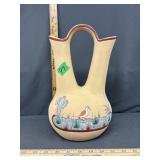 Hand painted pottery vase
