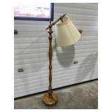 Wood floor lamp