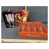 4 Crystal champagne flute glasses