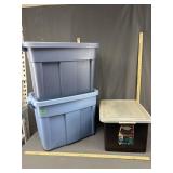 3 storage totes with lids