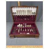 Silverware chest with flatware