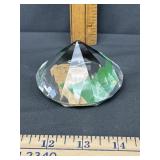 Glass Diamond-Shaped Paperweight - 3' Diameter