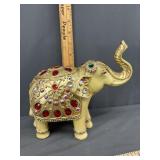 Rhinestone Decorated Resin Ivory Elephant