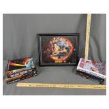 Star Trek books & framed picture