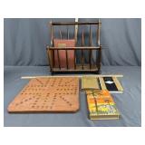Game & books in magazine rack