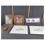 Lot of framed art/ frames- see pictures