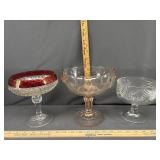 Crystal/ glass footed bowls