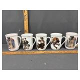 3 Norman Rockwell mugs & 2 Co-Op 75 mugs
