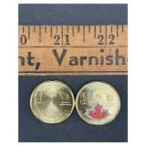 2 x 2026 Canadian $1 coin commemorating the FIFA