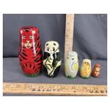 nesting animals is a set of wooden animals  of