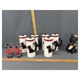 Scottish Terrier bank/ mugs with lids & glasses