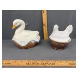 White ceramic Nesting duck & hen
