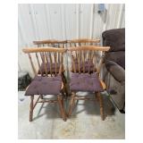 Four wooden chairs