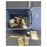 Lamp parts in tote with lid