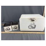 Vintage metal bread box & canisters