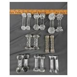 vintage pressed crystal or glass knife rests,
