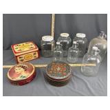 Vintage tins & jugs