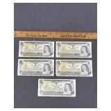 5 x $1.00 bills- see pictures