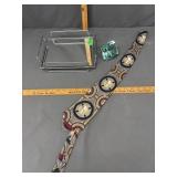 Vanity mirror tray/ large green diamond shaped