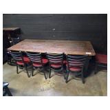 TABLE, 86"X34", W/ (7) CHAIRS